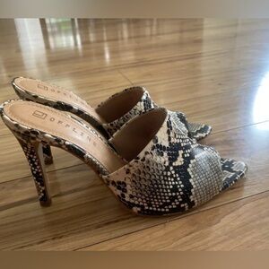 Snake Print Sandal Heels